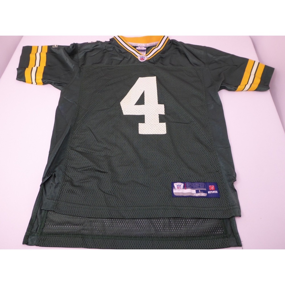 VTG Reebok RBX NFL Authentic Youth Large Jersey Green Bay Packers #4 Brett Favre